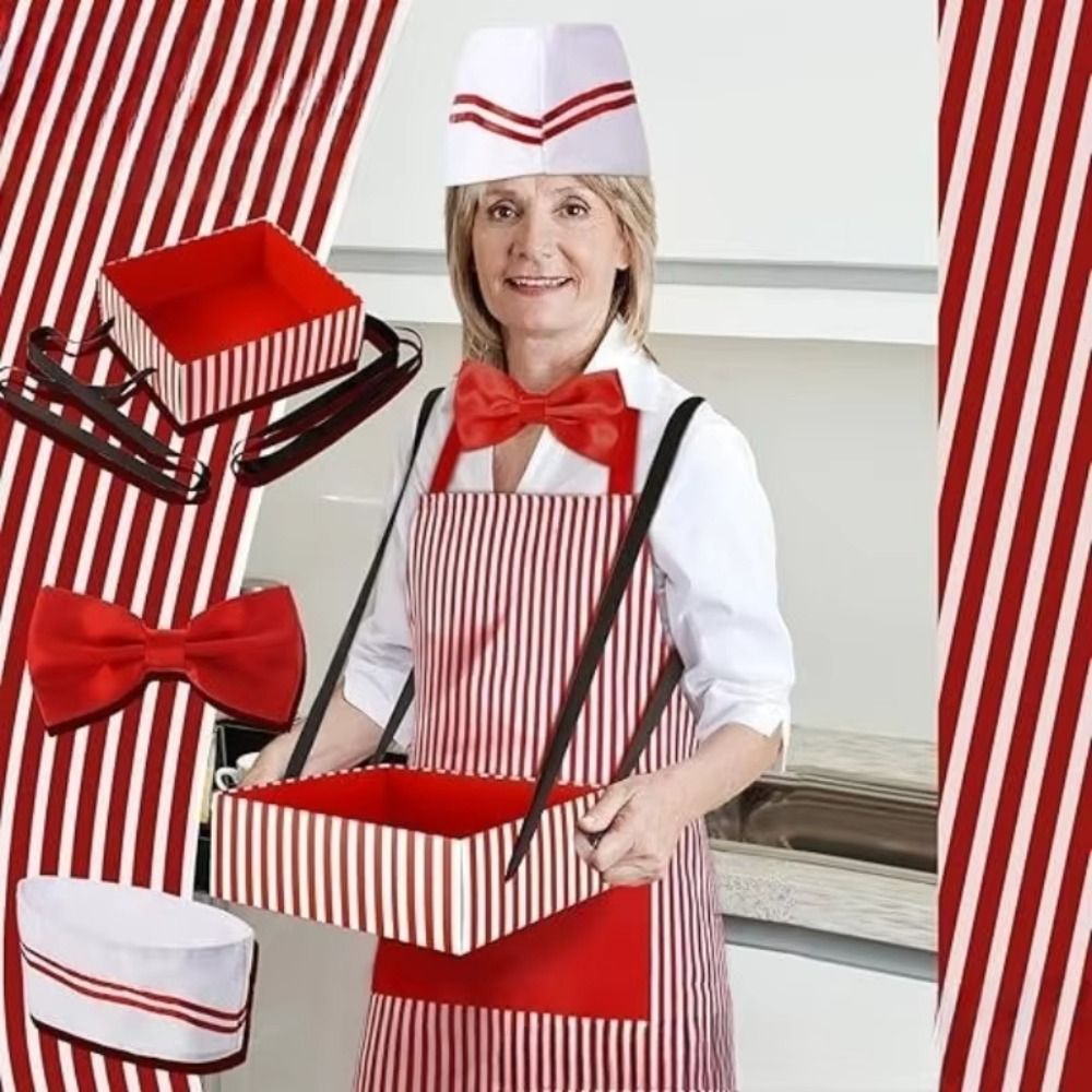 Women Kitchen Accessories - Carnivals Circus Waiter Cosplay Apron with