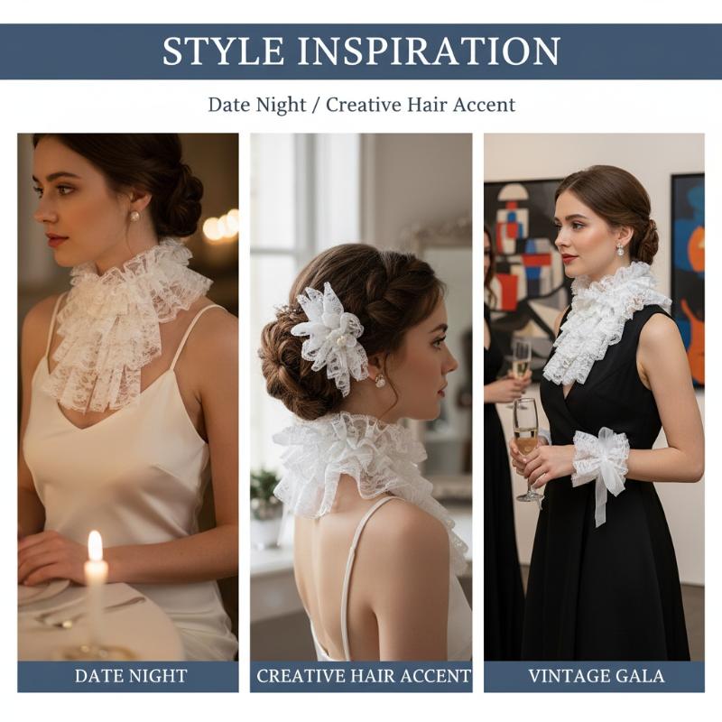 Elegant Detachable Lace Jabot  - Women'S Victorian Era Accessories 评论和价格