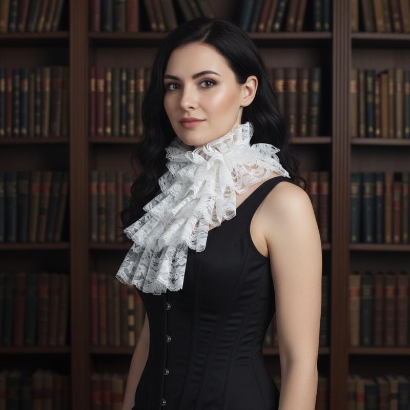 Elegant Detachable Lace Jabot  - Women'S Victorian Era Accessories 评论和价格