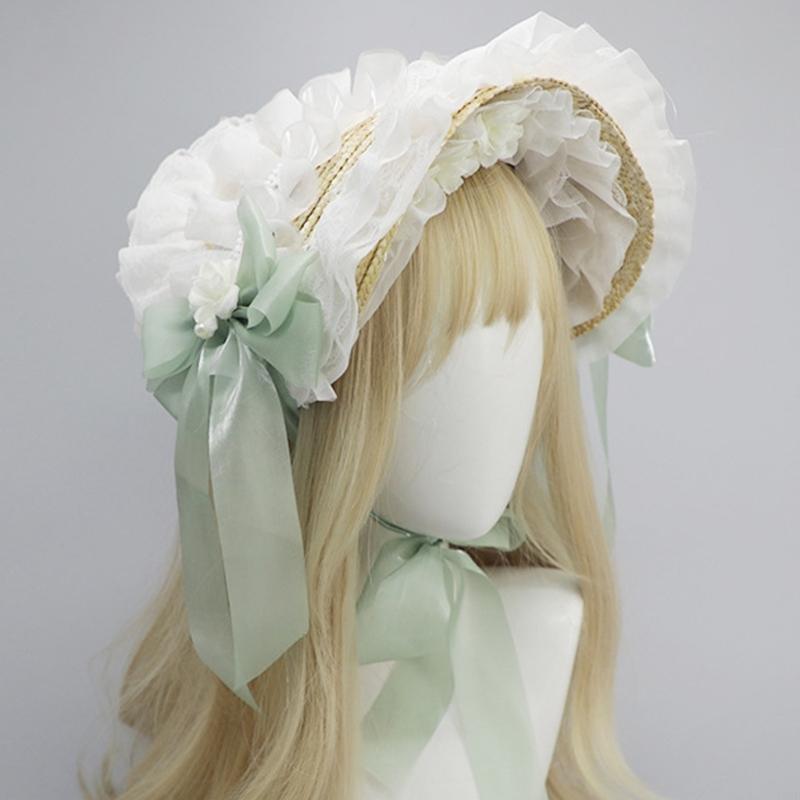 Y3NE Victorian Lace Bonnet Hat - Women'S Victorian Era Accessories 评论和价格