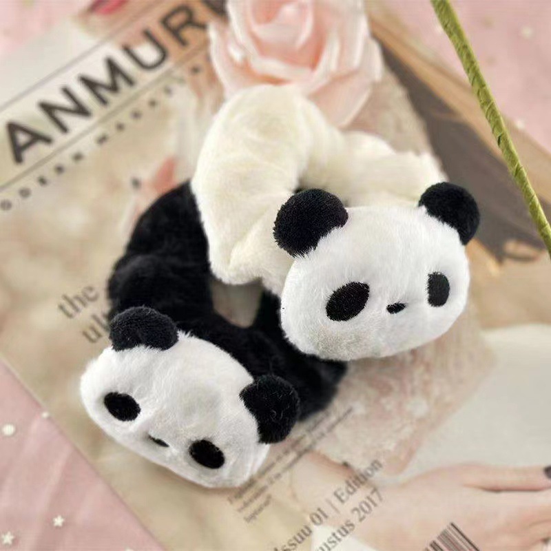 Cute Plush Panda Puppy Hair Ti - Women'S Winter Accessories Set 评论和价格