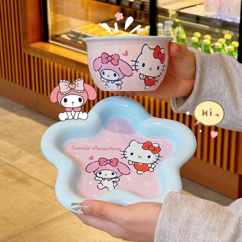 Cartoon Cat Print Ceramic Dinn - Women Kitchen Accessories 评论和价格