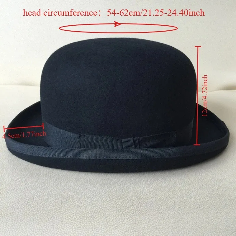 100% Wool Bowler Hat for Men B - Women'S Victorian Era Accessories 评论和价格