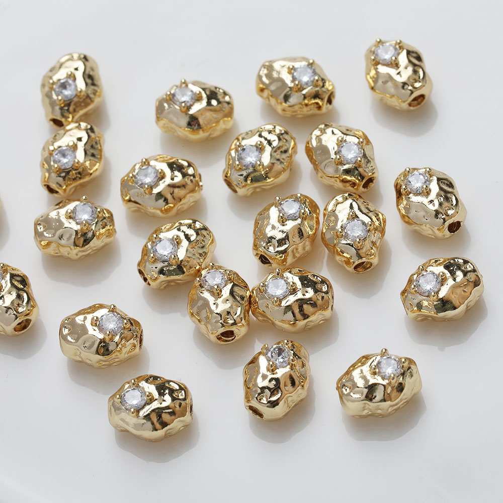 4PCS Dainty Oval Brass Beads S - Charm Necklace Dainty 评论和价格