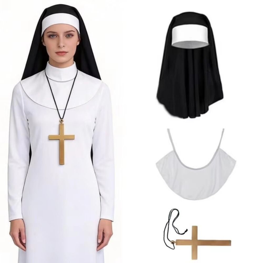1/3Pcs Creative Nun Costume Se - Women'S Victorian Era Accessories 评论和价格