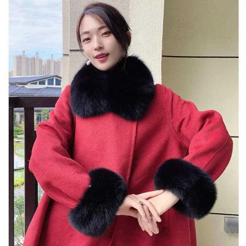 Winter Real Fur Collar And Cuf - Women'S Winter Accessories Set 评论和价格